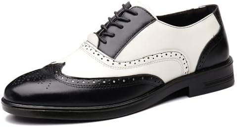 Amazon.com | Men's Two Tone Spectator Wingtip Perforated Lace Up